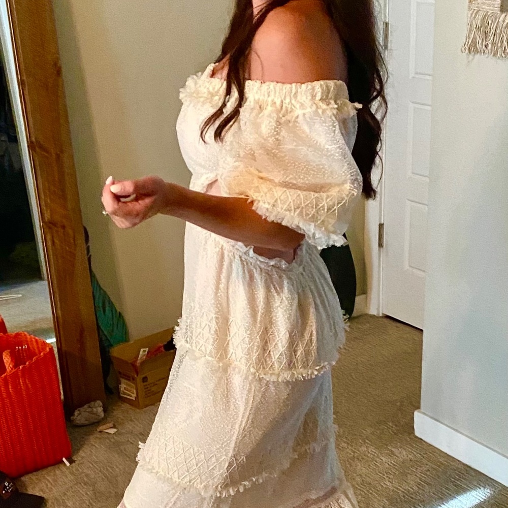 Lace off white Bohemian dress